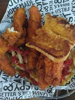 Spicy Chicken Tenders with Waffle Fries